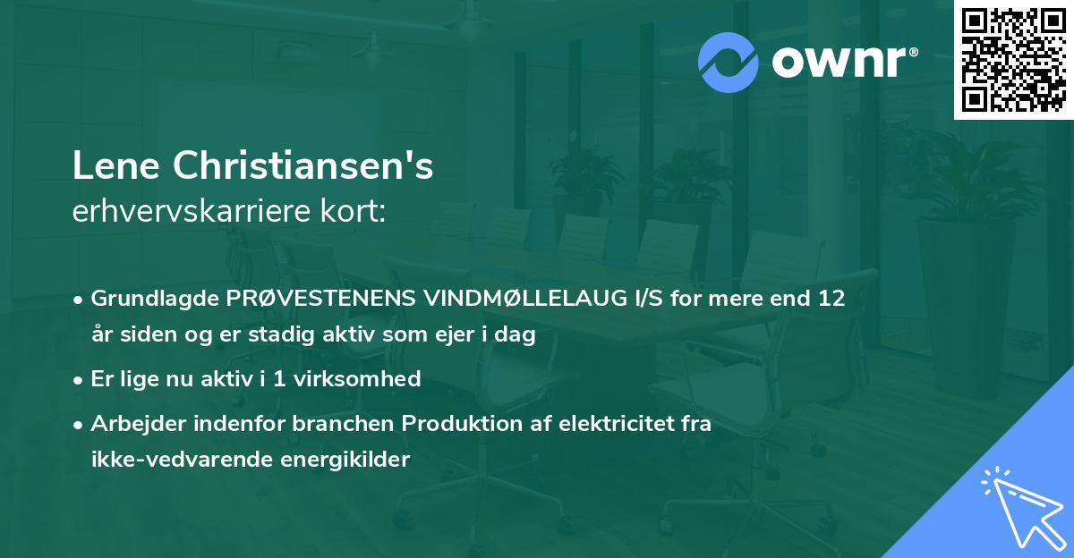 Lene Christiansen's erhvervskarriere kort