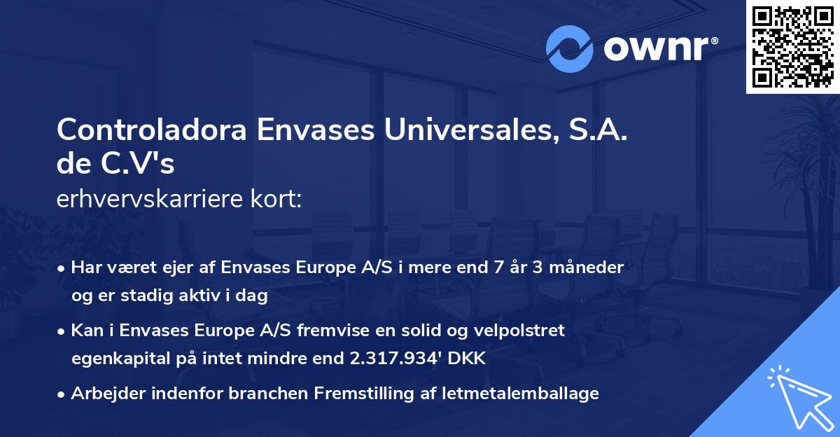 Controladora Envases Universales, S.A. de C.V's erhvervskarriere kort