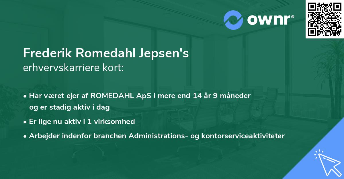 Frederik Romedahl Jepsen's erhvervskarriere kort