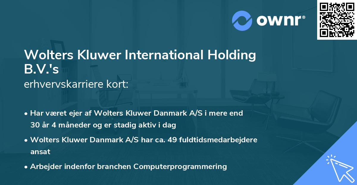 Wolters Kluwer International Holding B.V.'s erhvervskarriere kort