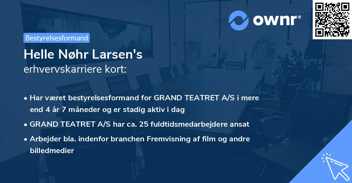 Helle Nøhr Larsen's erhvervskarriere kort