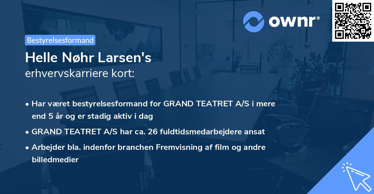 Helle Nøhr Larsen's erhvervskarriere kort