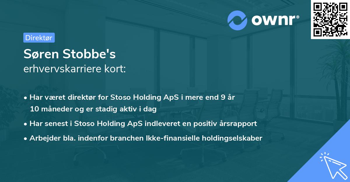 Søren Stobbe's erhvervskarriere kort