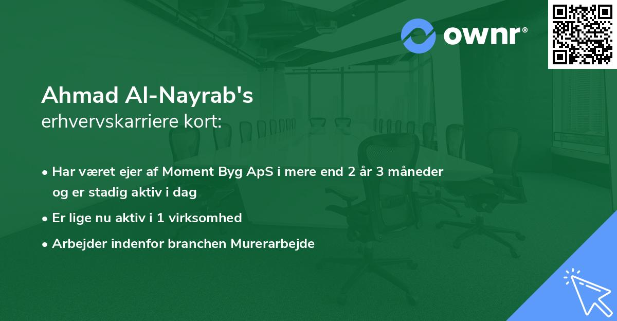 Ahmad Al-Nayrab's erhvervskarriere kort