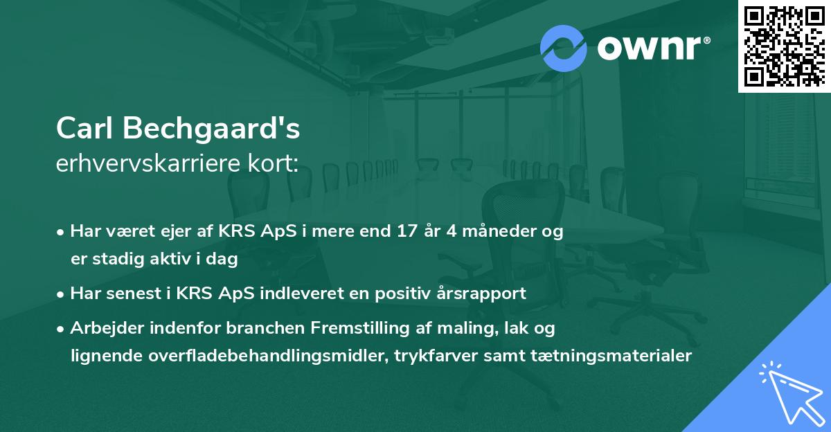 Carl Bechgaard's erhvervskarriere kort