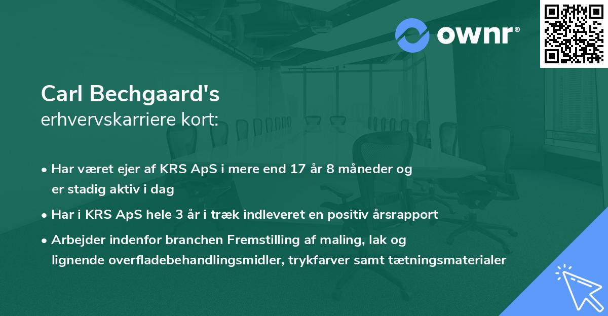 Carl Bechgaard's erhvervskarriere kort