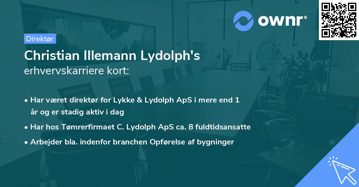 Christian Illemann Lydolph's erhvervskarriere kort