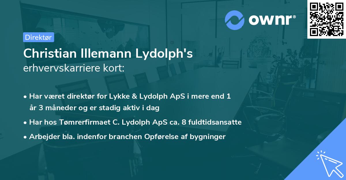 Christian Illemann Lydolph's erhvervskarriere kort