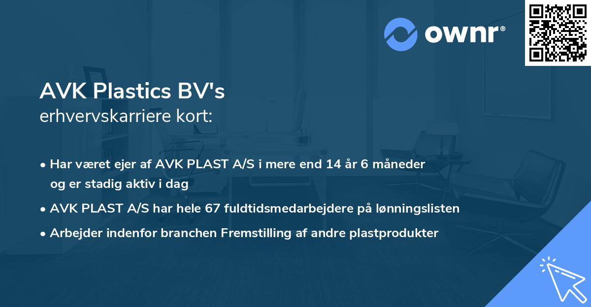 AVK Plastics BV's erhvervskarriere kort