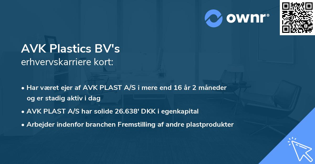 AVK Plastics BV's erhvervskarriere kort