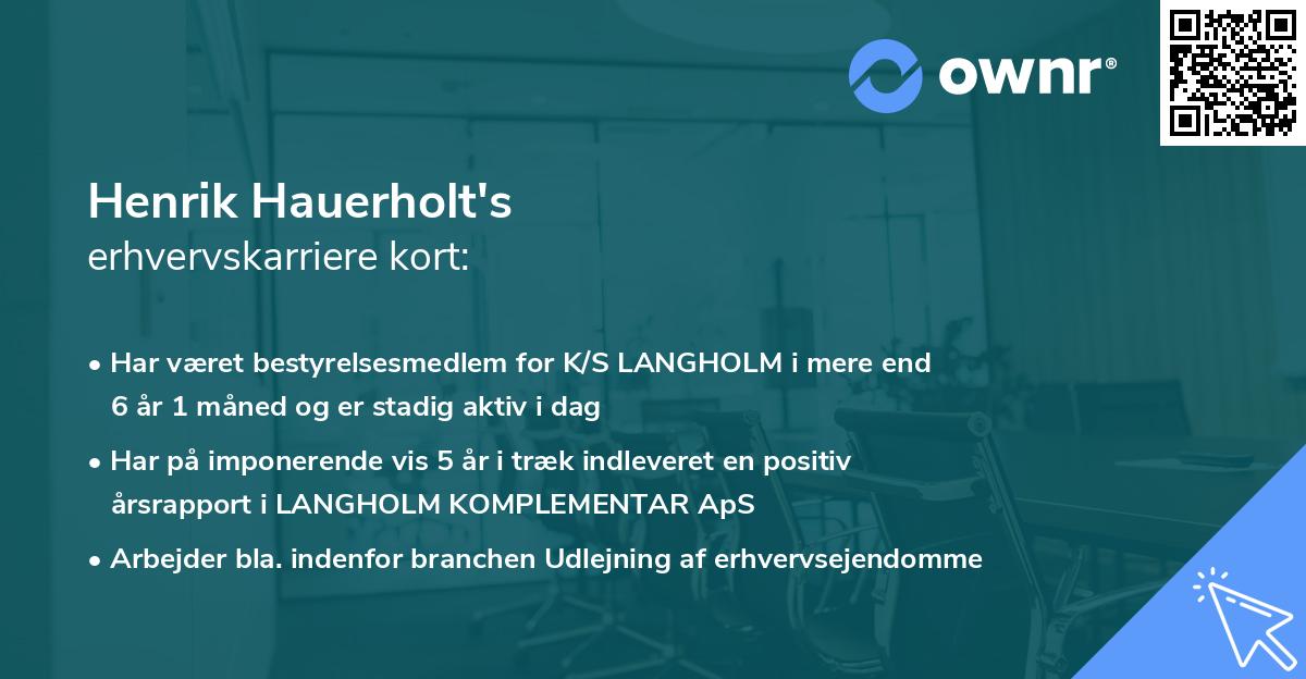 Henrik Hauerholt's erhvervskarriere kort