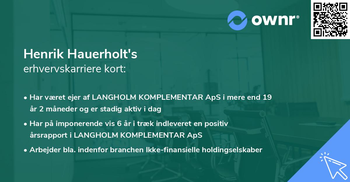 Henrik Hauerholt's erhvervskarriere kort