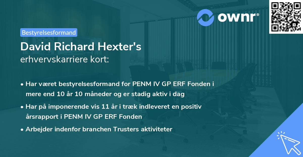 David Richard Hexter's erhvervskarriere kort