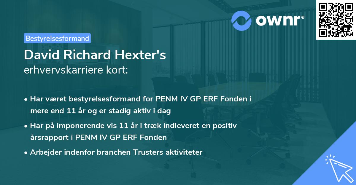 David Richard Hexter's erhvervskarriere kort