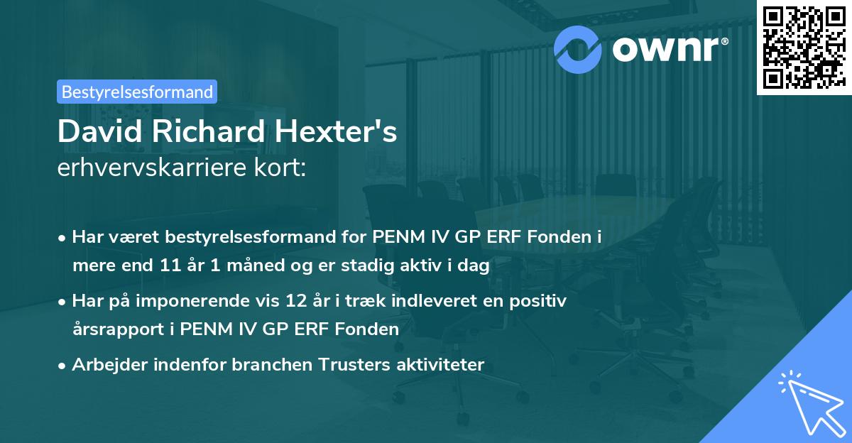 David Richard Hexter's erhvervskarriere kort