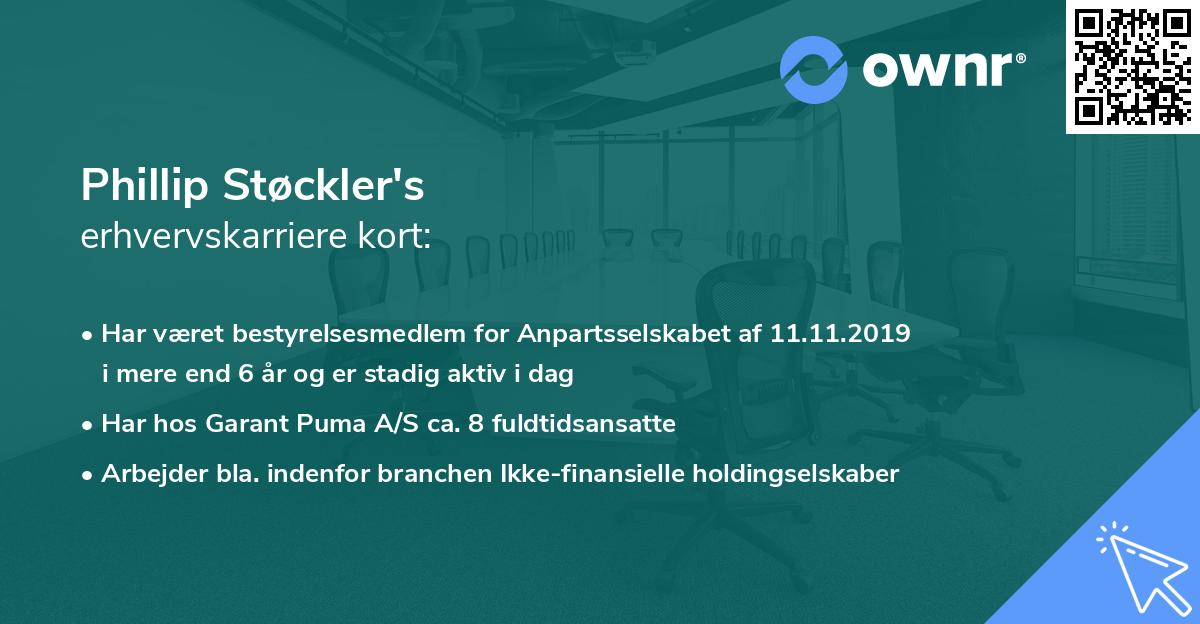 Phillip Støckler's erhvervskarriere kort