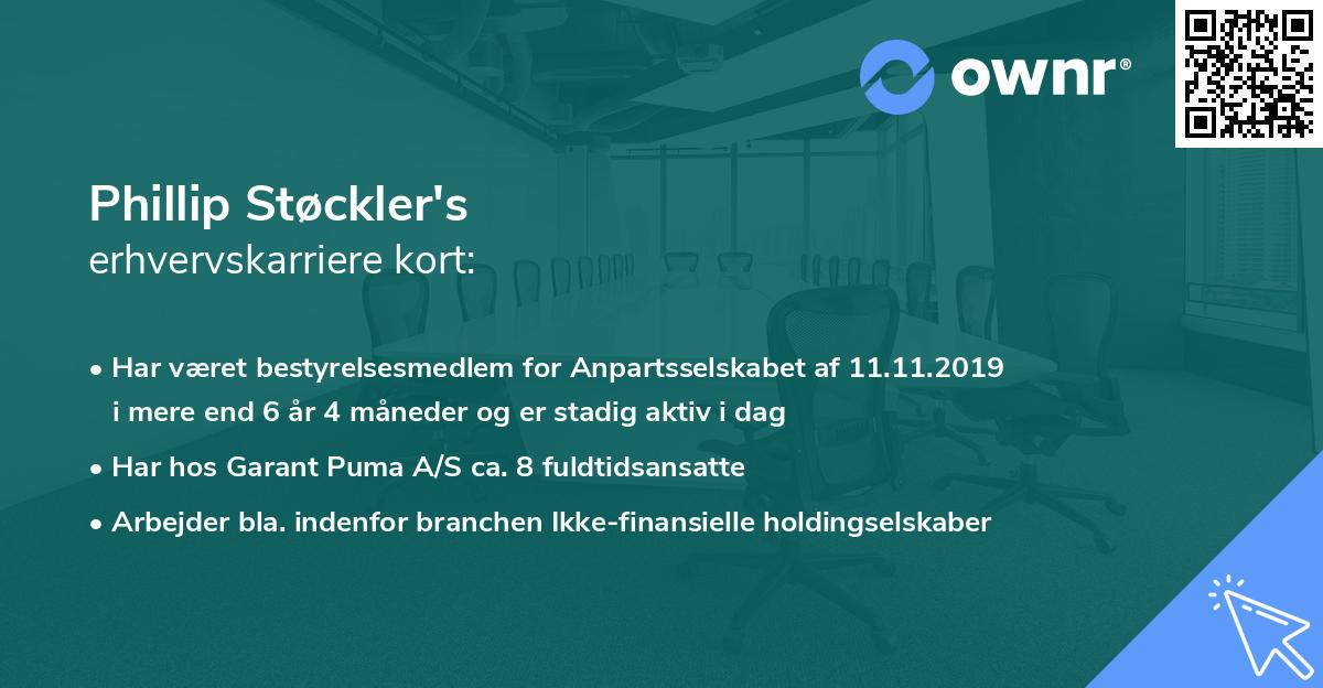 Phillip Støckler's erhvervskarriere kort