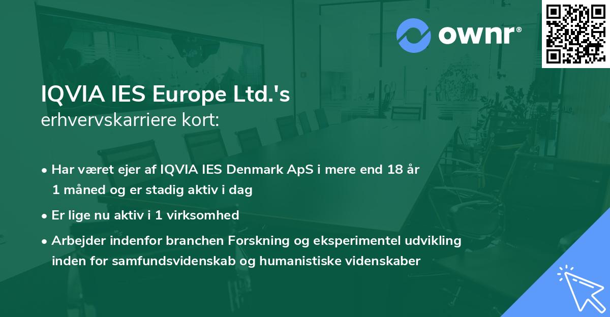 IQVIA IES Europe Ltd.'s erhvervskarriere kort
