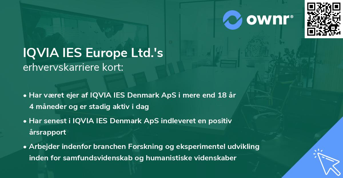 IQVIA IES Europe Ltd.'s erhvervskarriere kort