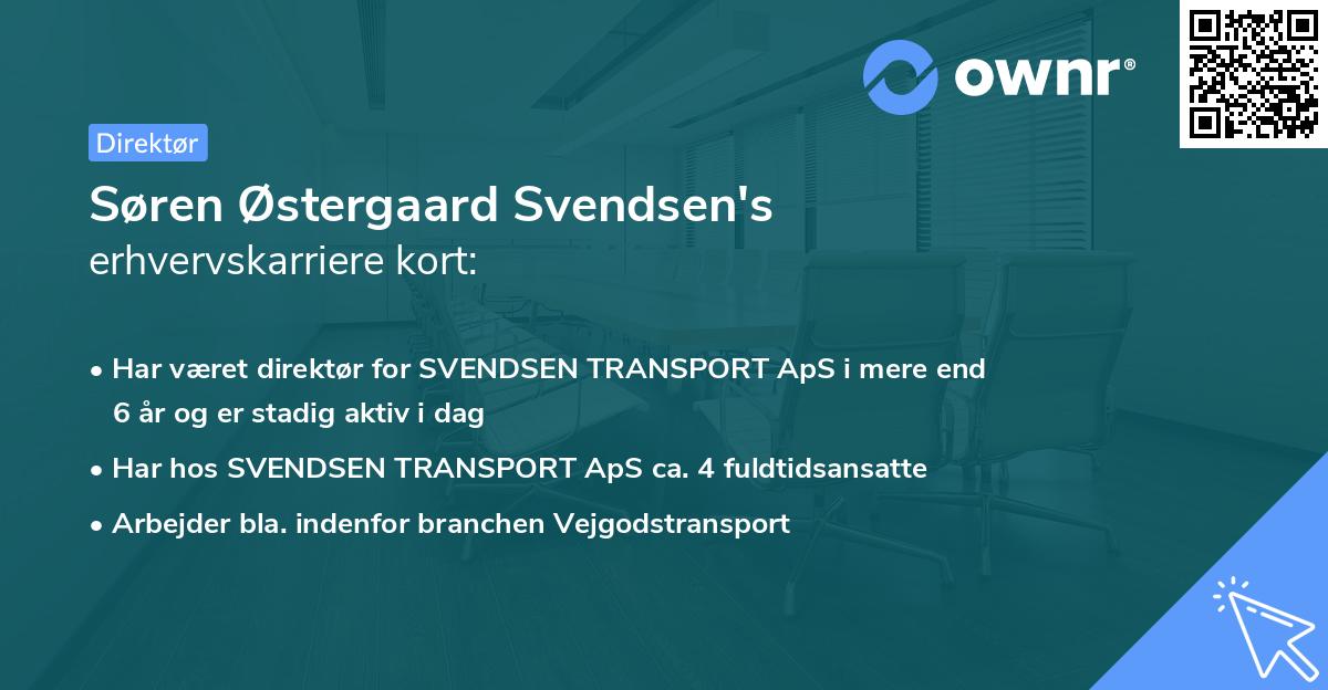Søren Østergaard Svendsen's erhvervskarriere kort