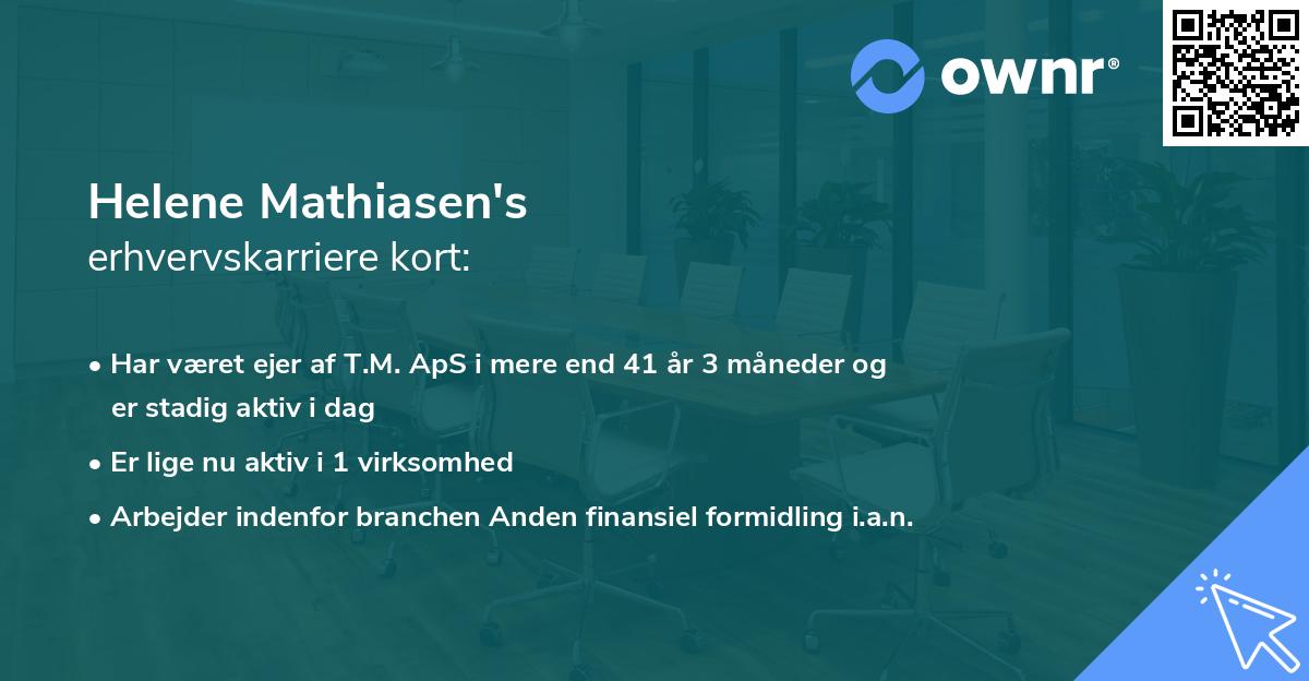 Helene Mathiasen's erhvervskarriere kort