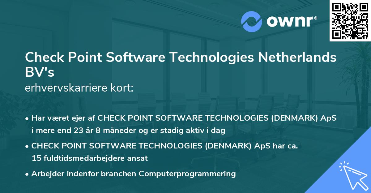 Check Point Software Technologies Netherlands BV's erhvervskarriere kort