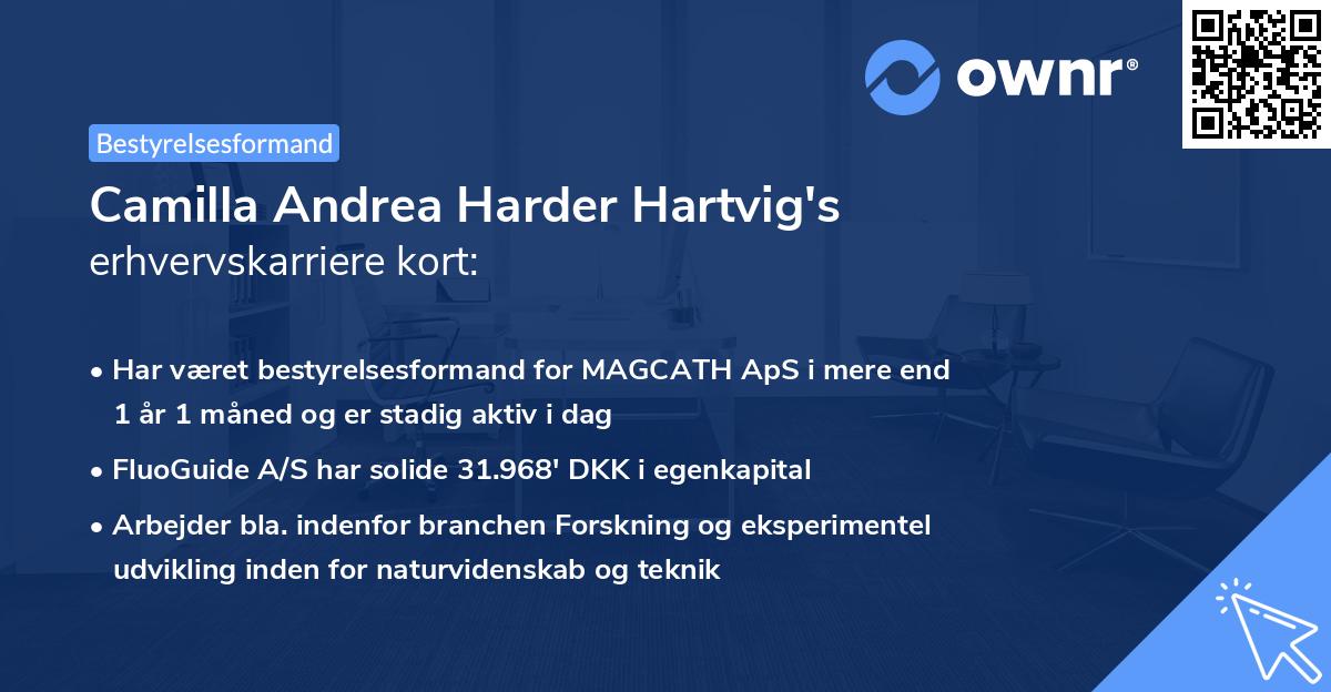 Camilla Andrea Harder Hartvig's erhvervskarriere kort
