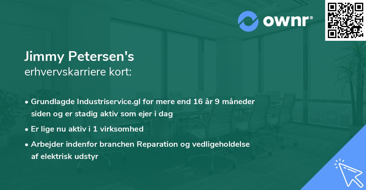 Jimmy Petersen's erhvervskarriere kort