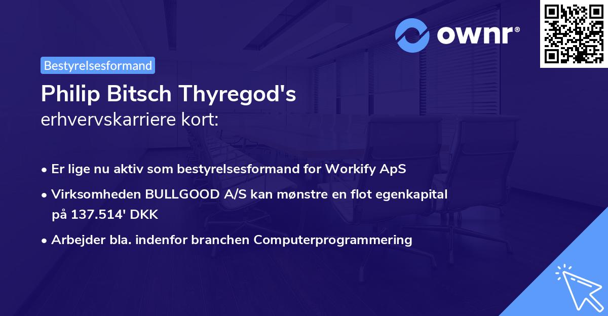 Philip Bitsch Thyregod's erhvervskarriere kort