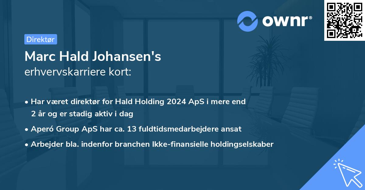 Marc Hald Johansen's erhvervskarriere kort