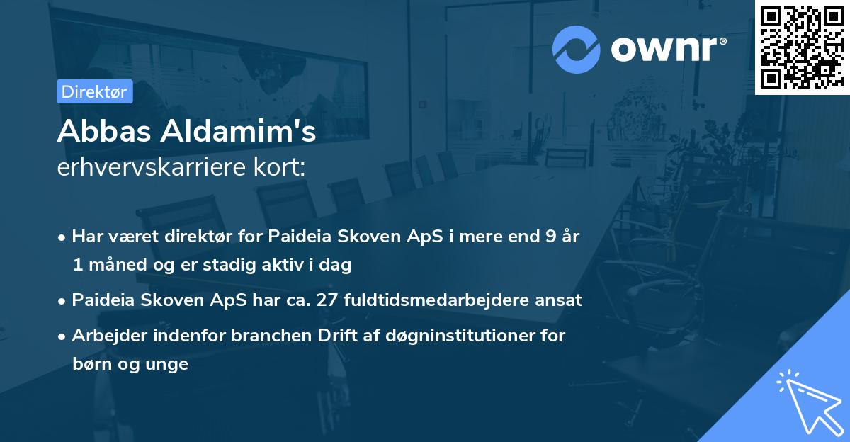 Abbas Aldamim's erhvervskarriere kort