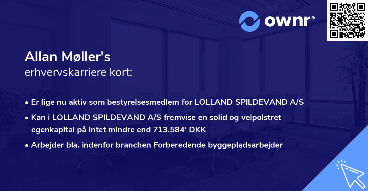 Allan Møller's erhvervskarriere kort