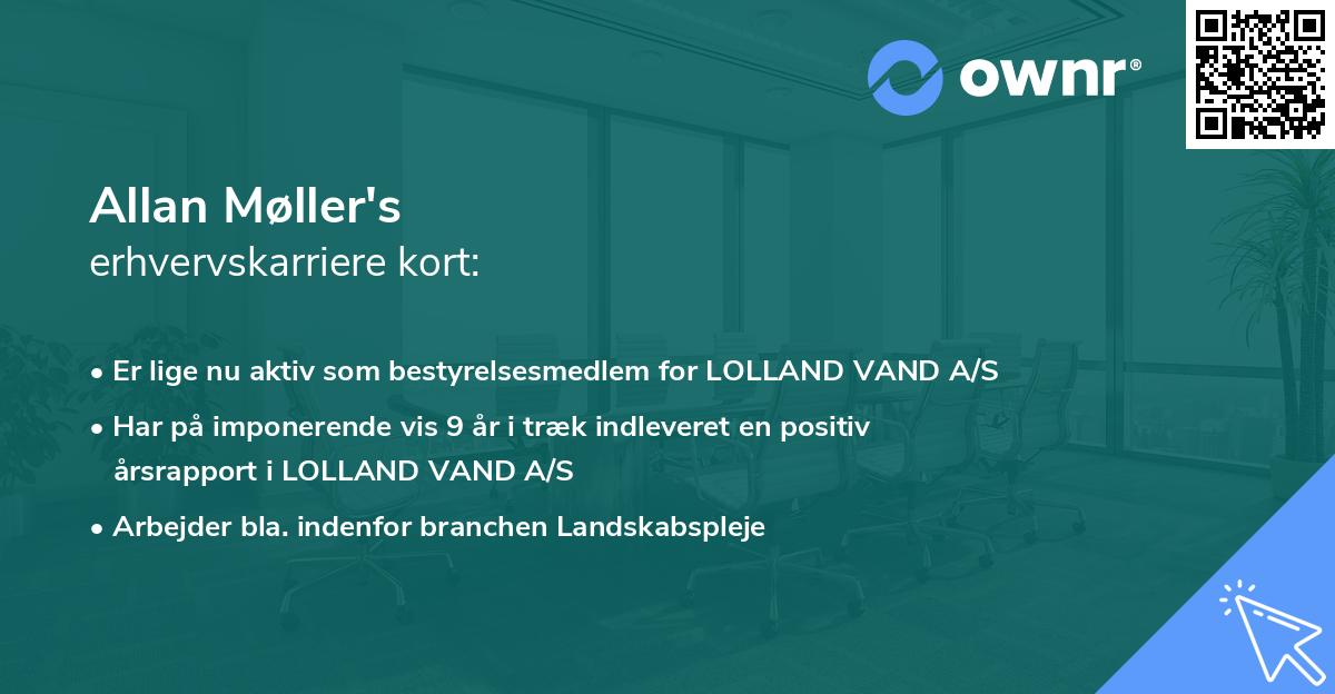 Allan Møller's erhvervskarriere kort