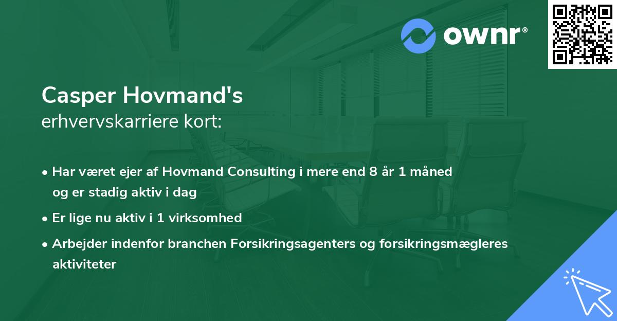 Casper Hovmand's erhvervskarriere kort