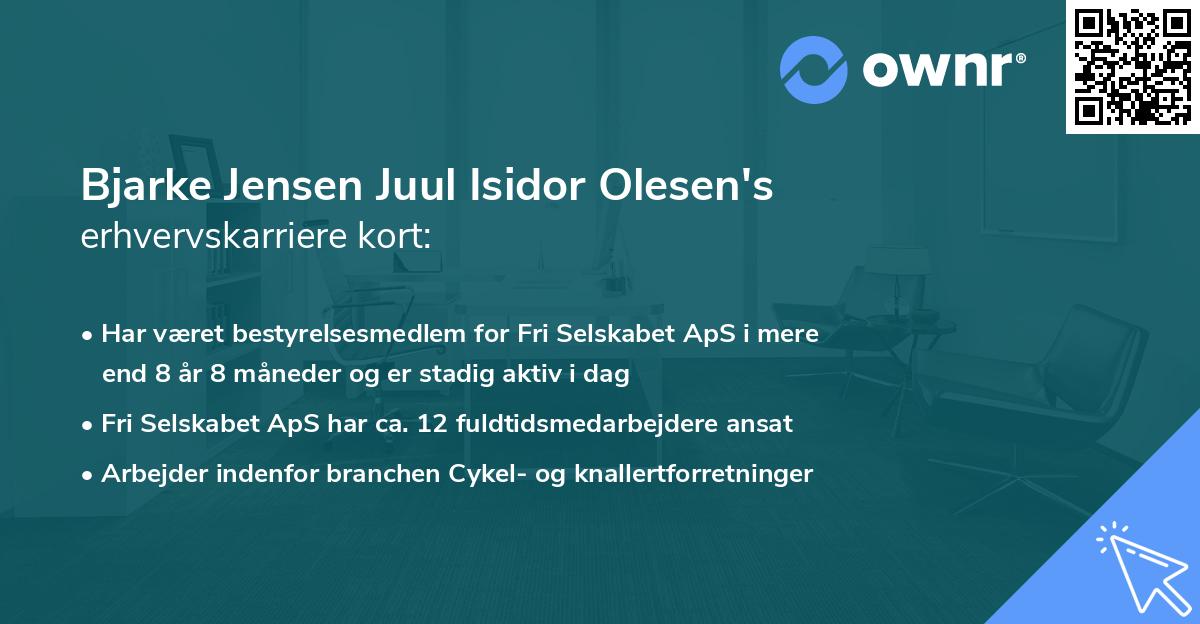 Bjarke Jensen Juul Isidor Olesen's erhvervskarriere kort