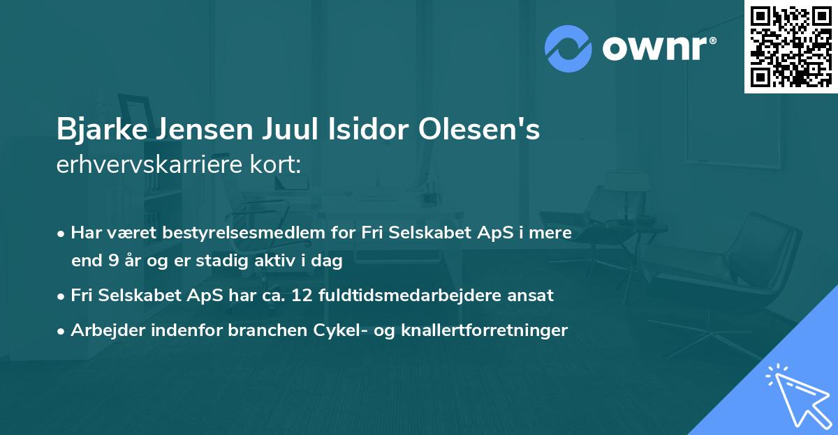 Bjarke Jensen Juul Isidor Olesen's erhvervskarriere kort