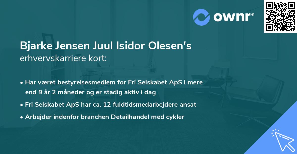 Bjarke Jensen Juul Isidor Olesen's erhvervskarriere kort