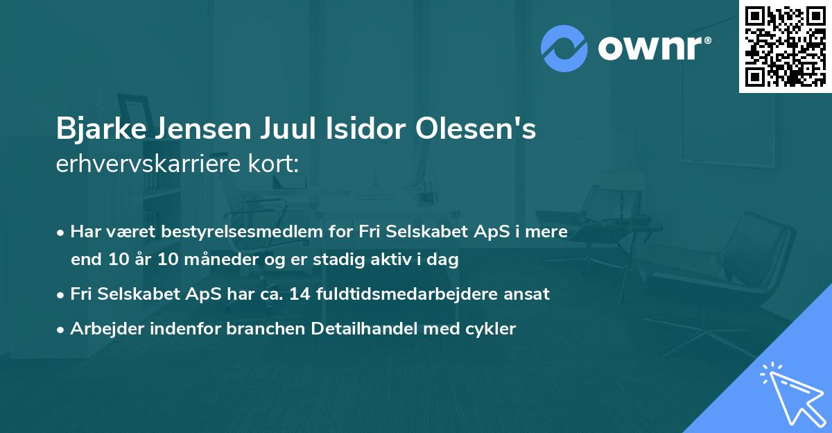 Bjarke Jensen Juul Isidor Olesen's erhvervskarriere kort