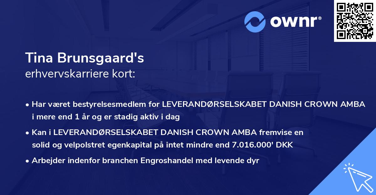 Tina Brunsgaard's erhvervskarriere kort