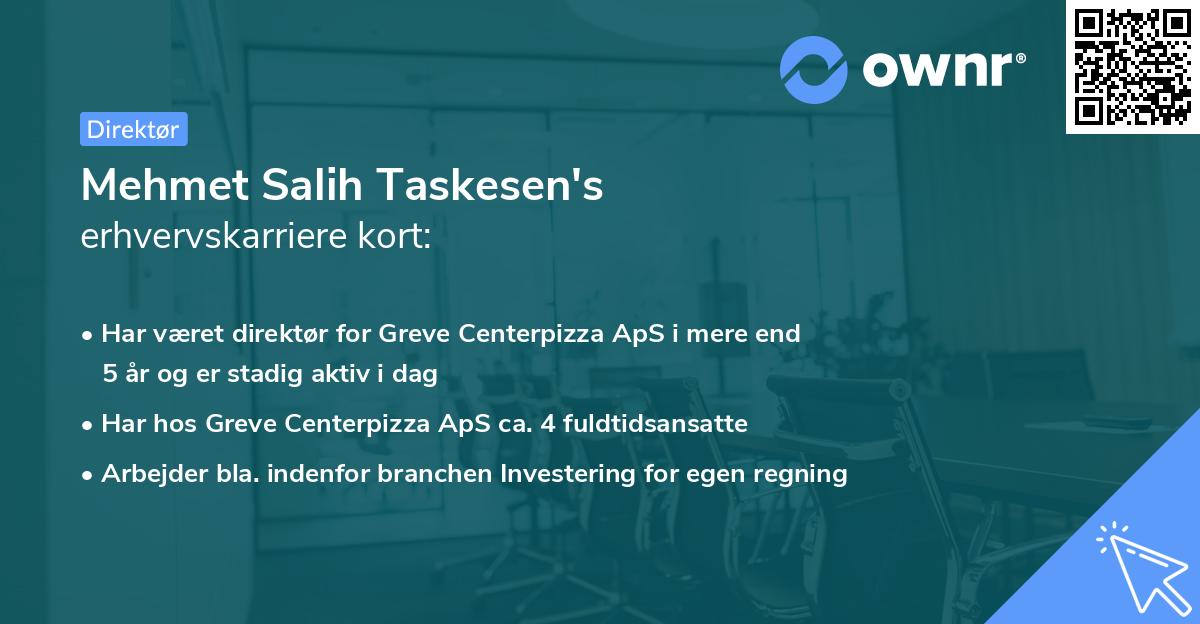 Mehmet Salih Taskesen's erhvervskarriere kort