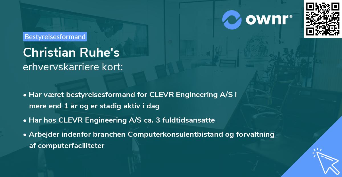 Christian Ruhe's erhvervskarriere kort
