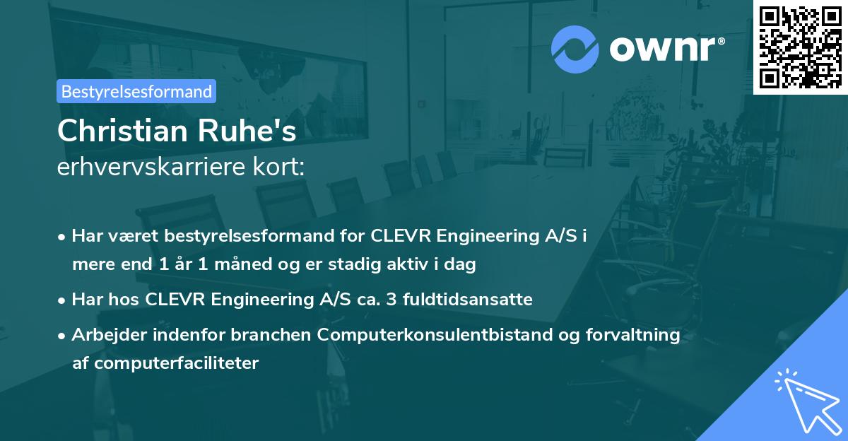 Christian Ruhe's erhvervskarriere kort
