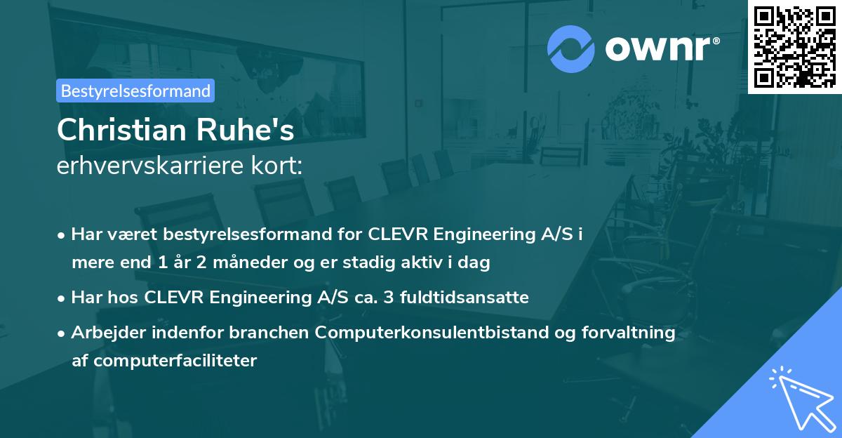 Christian Ruhe's erhvervskarriere kort
