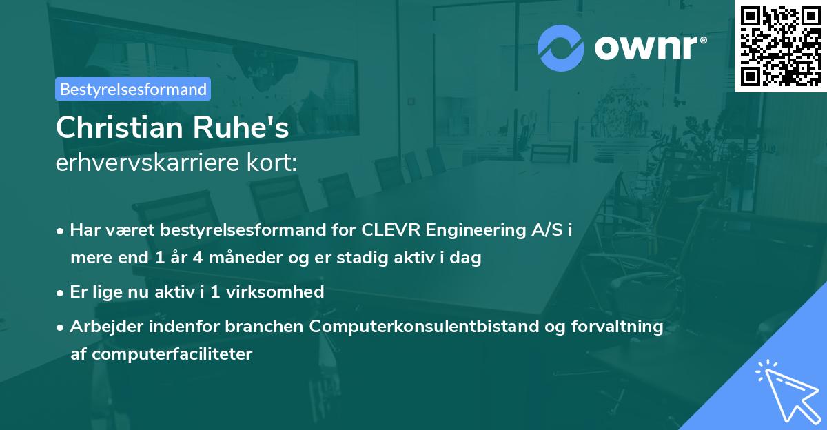 Christian Ruhe's erhvervskarriere kort