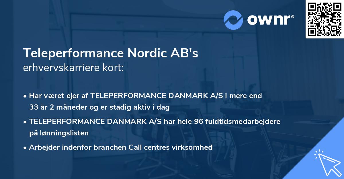 Teleperformance Nordic AB's erhvervskarriere kort