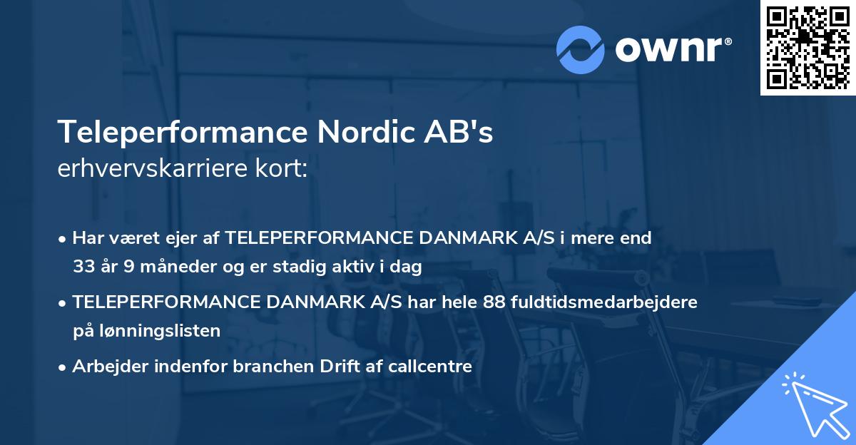 Teleperformance Nordic AB's erhvervskarriere kort