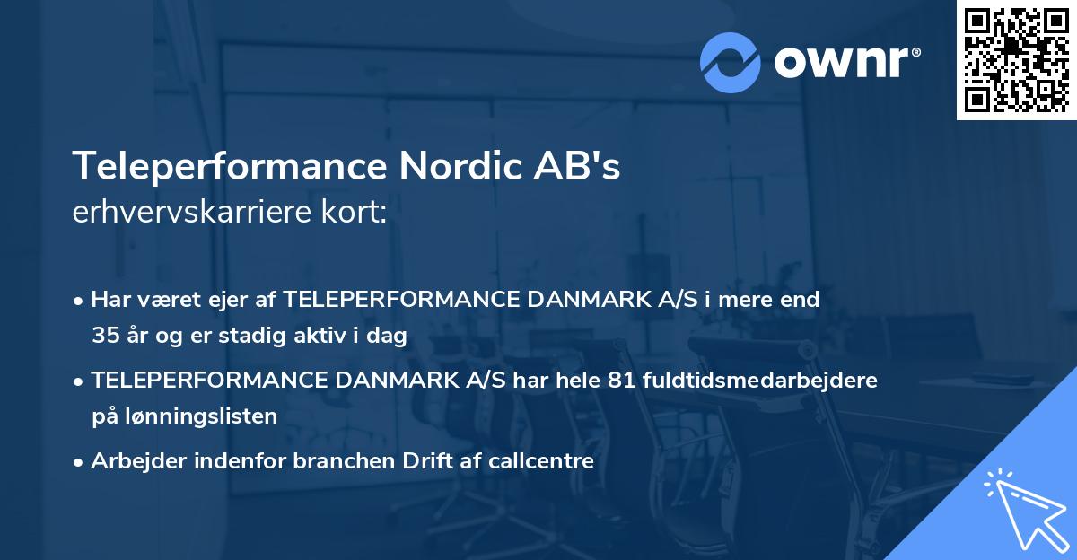 Teleperformance Nordic AB's erhvervskarriere kort