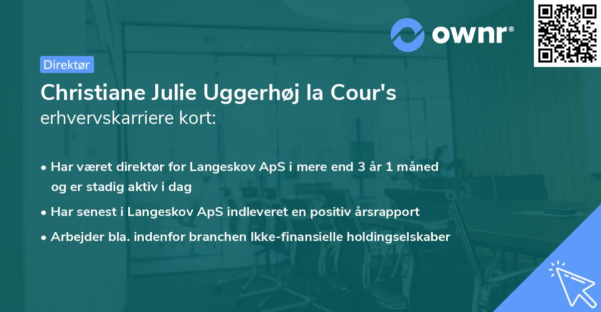 Christiane Julie Uggerhøj la Cour's erhvervskarriere kort