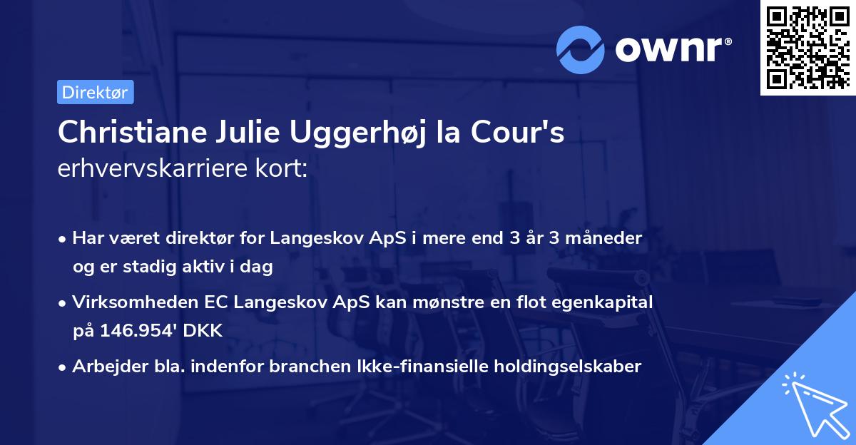 Christiane Julie Uggerhøj la Cour's erhvervskarriere kort