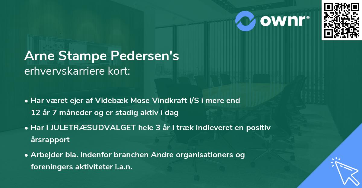 Arne Stampe Pedersen's erhvervskarriere kort